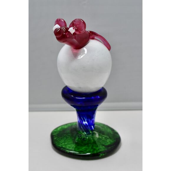 Austin Norvell Hand Blown Art Glass Mouse on Golf Tee Figurine Sculpture - Picture 6 of 16